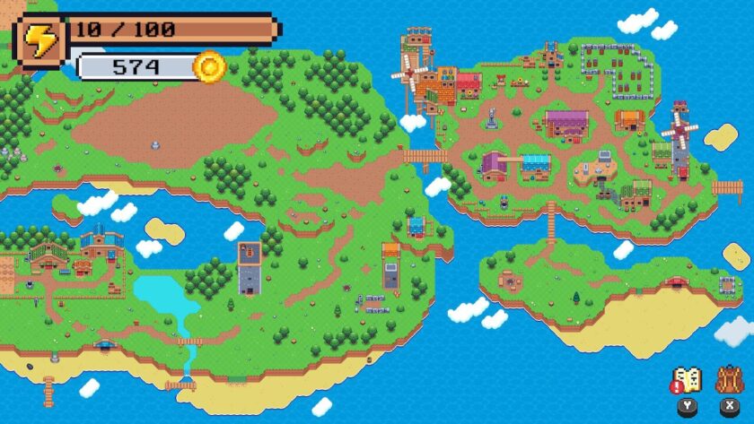 The Dreamland Farm world map, showing the farm in the lower left and Sunrise Town in the upper right. There are beaches, forests and open land. Published on: LadiesGamers