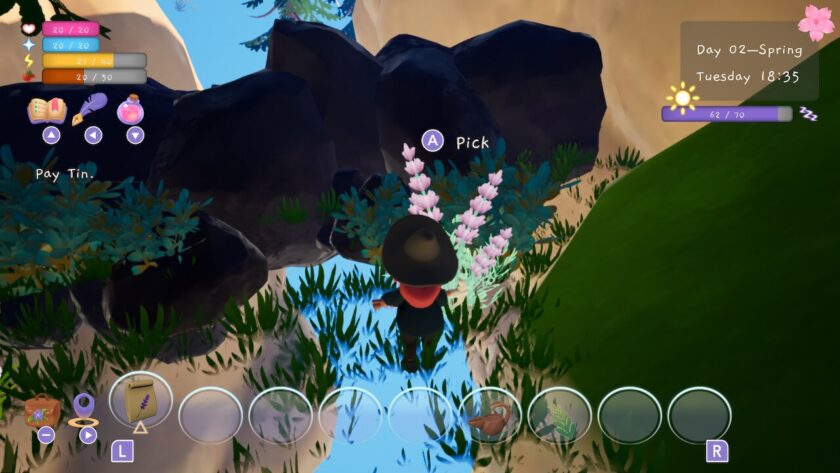 Your character walking down a path, which is blue and has grass growing from it. Published on: LadiesGamers