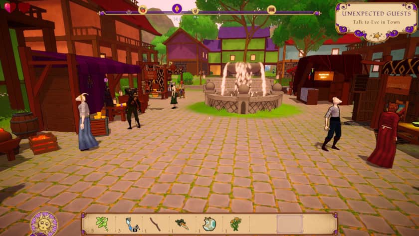 The main square of town where you can buy things in Alchemist: The Potion Monger.