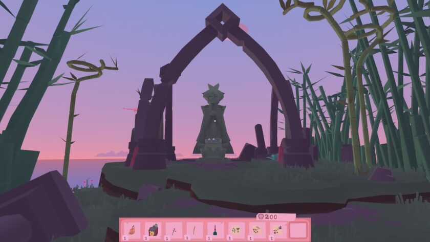 A mystical stone statue on an island of bamboo. Published on: LadiesGamers