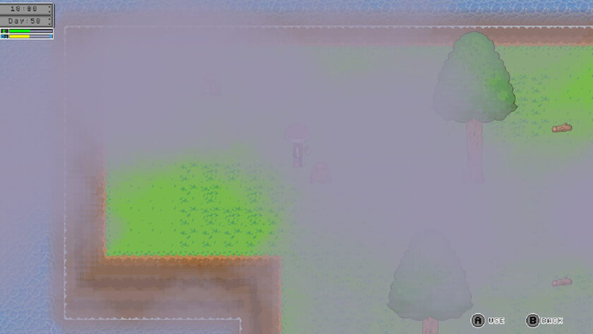 My character standing in the toxic wasteland near a tree stump. There is a thick, grey, toxic mist covering the area, hiding the stump. Published on: LadiesGamers