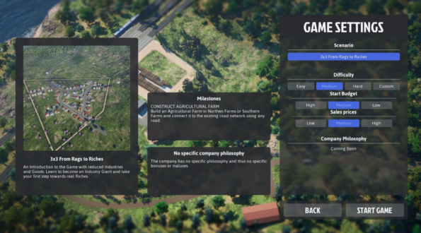 Industry Giant 4.0 Choose your difficulty setting