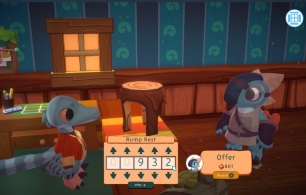 Amber Isle Haggle with customers to sell and buy items