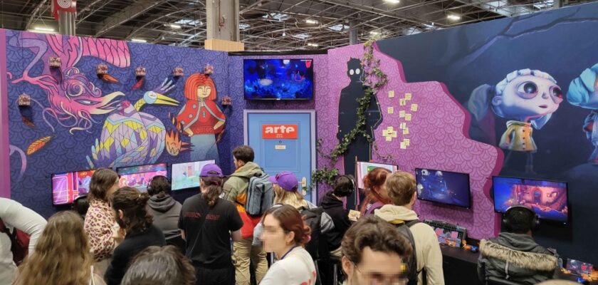 Paris Game Week Arte booth with 30 Birds, Looking for Fael and Gloomy Eyes