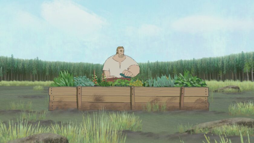 Pine: A Story of Loss out in the garden