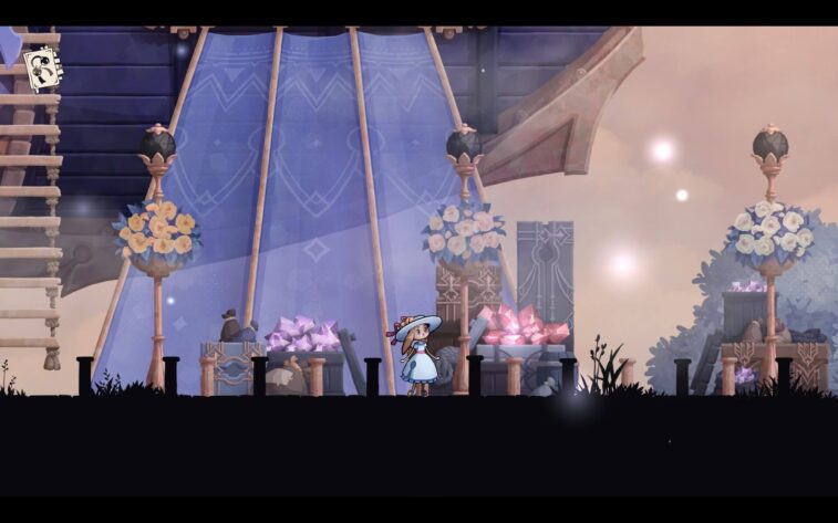 a pink rabbit in a blue dress in front of flowers. Published on: LadiesGamers
