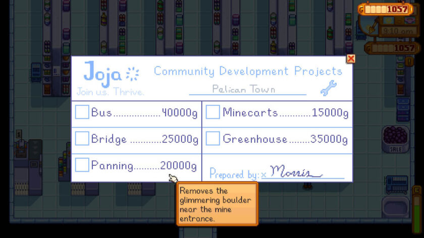 Price list for the Community Development Projects. Published on LadiesGamers