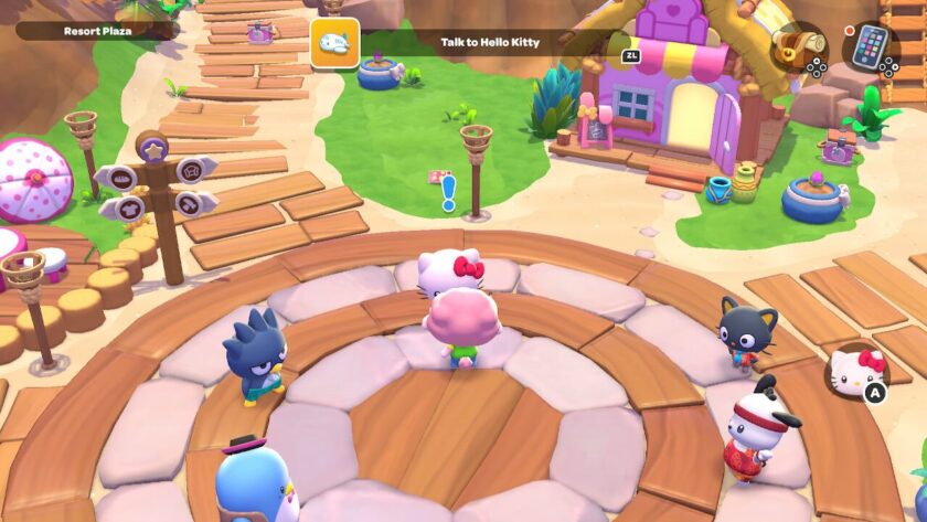 My character standing in front of Hello Kitty, who has a blue exclamation mark above her head. There is also a quest at the top of the screen saying “Talk to Hello Kitty.” Published on: LadiesGamers