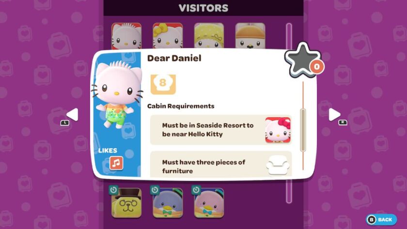 Details for inviting Dear Daniel. He must have a cabin in Seaside Resort, and three pieces of furniture. Published on: LadiesGamers