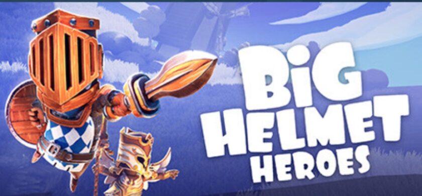 Title image for Big Helmet Heroes with a hero holding a sword and shield, wearing a very large knight's helmet. Published on: LadiesGamers