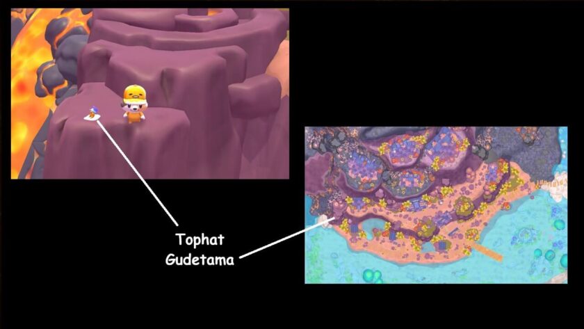 Photomontage of the map and Tophat Gudetama. Published on LadiesGamers
