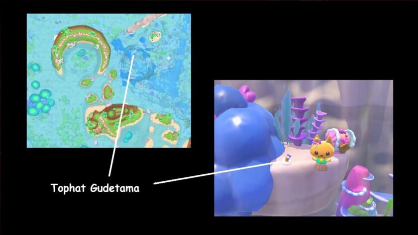 Photomontage of the map and Tophat Gudetama. Published on LadiesGamers