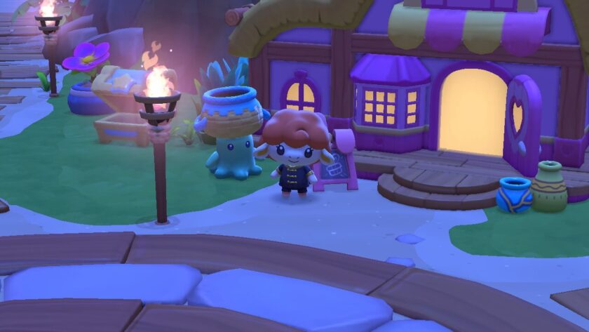 A player character standing next to the Collector Nul, just outside My Melody's Small Gift Big Smile shop. Published on LadiesGamers