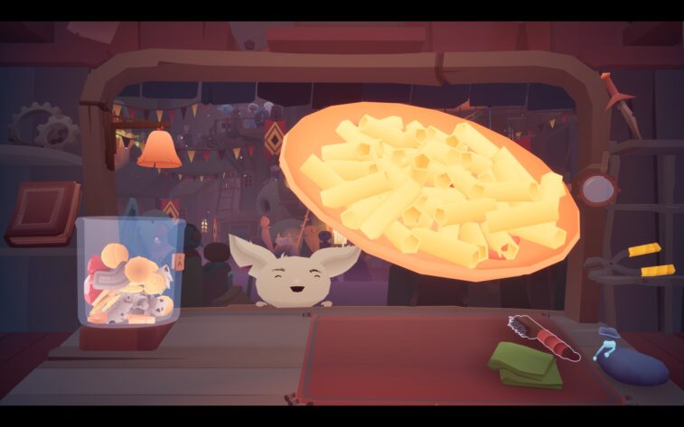 a little goblin with a plate of snacks