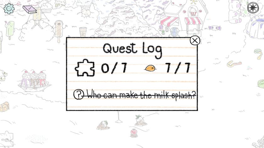 The quest log for one of the levels in Bubumbu.