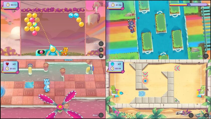 Photomontage of four of the Care Bear mini-games. Published on LadiesGamers