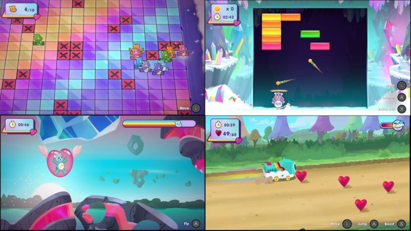 Photomontage of the remaining four Care Bear mini-games. Published on LadiesGamers