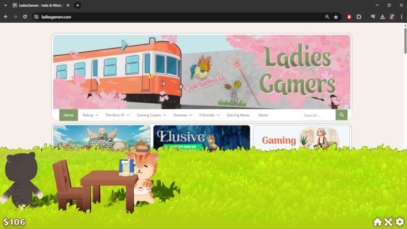 What the Desktop Cafe Cafe overlay looks like on a desktop.