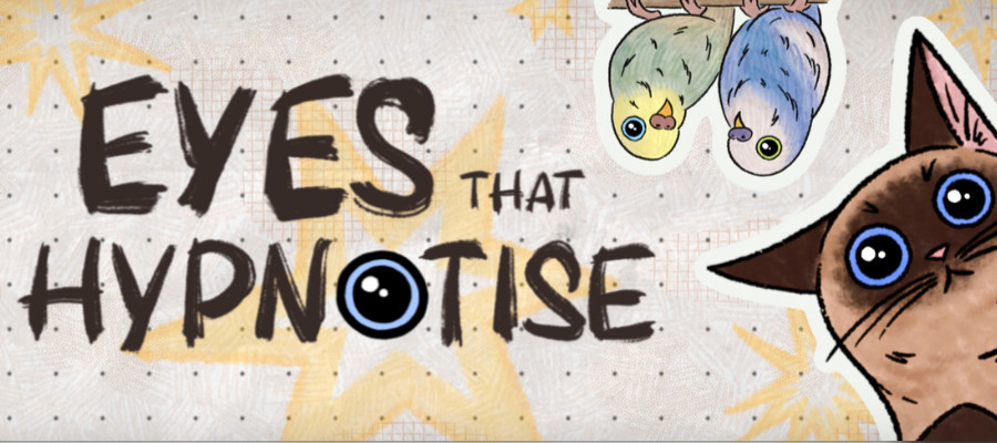 Eyes That Hypnotise key art and logo.