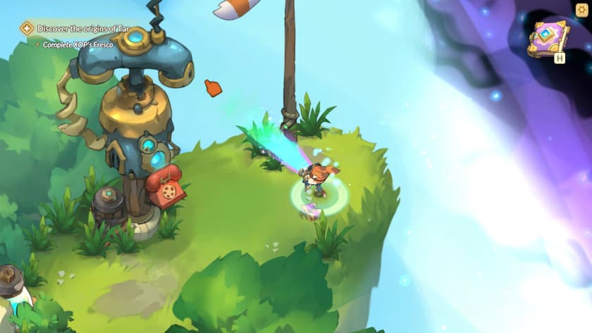 A fennec fox holds a book with a camera inside it in Pilo and the Holobook.