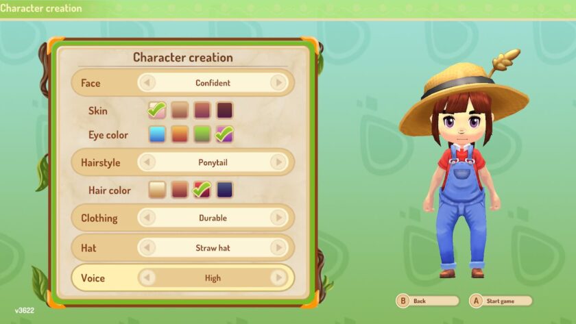 Character creation menu, with options for facial expression, skin, eye colour, hair, and clothing. Published on LadiesGamers