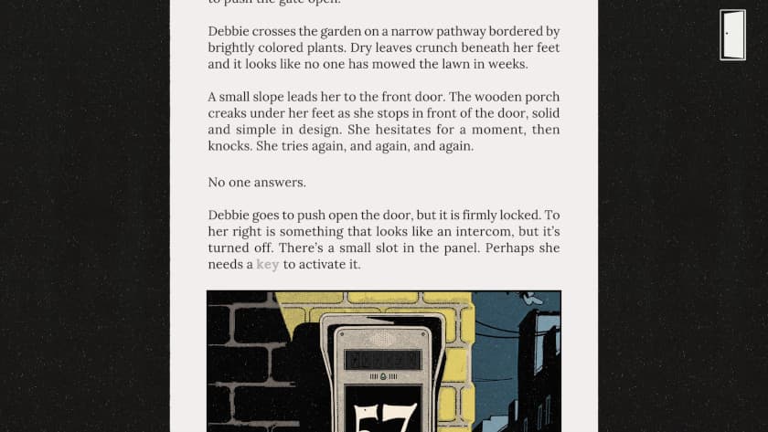 A wall of text shows you what is happening in this room in YOUR HOUSE.