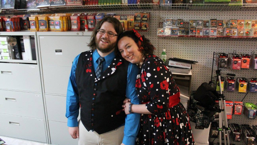 A picture of Mina and TeJai at their wedding.