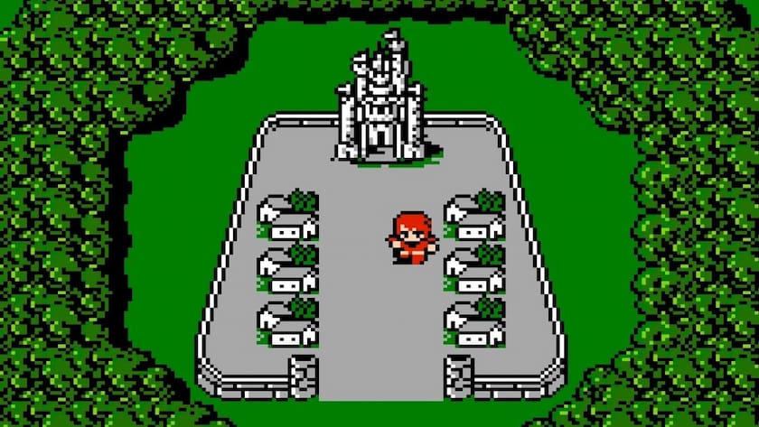 The opening screen of Final Fantasy 1.