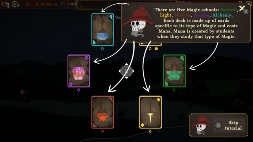 Part of the tutorial which explains the 5 magic schools and how each deck is made up of cards specific to that type of magic. Published on LadiesGamers