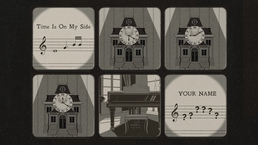 Clock Puzzle in the Piano Room of Chapter 5 of YOUR HOUSE.