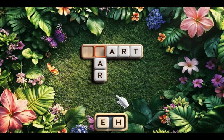 a green background with a simple 2 word crossword puzzle. Published on LadiesGamers