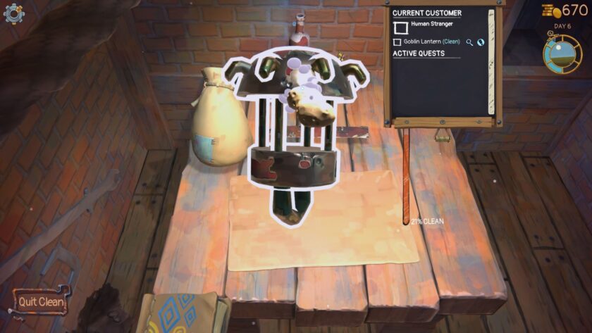 a goblin lamp being cleaned