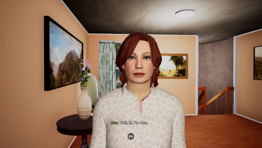 One of the NPCs from Alex Hill: Whispers at White Oak Inn. Published on LadiesGamers