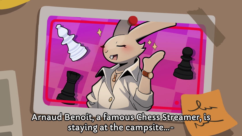 One of the characters in Duck Detective: the Ghost of Glamping.