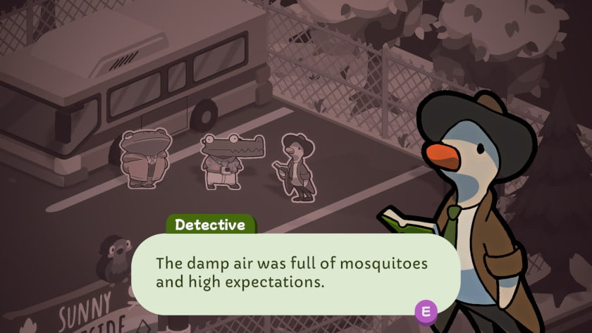 The duck detective in Duck Detective: the Ghost of Glamping.