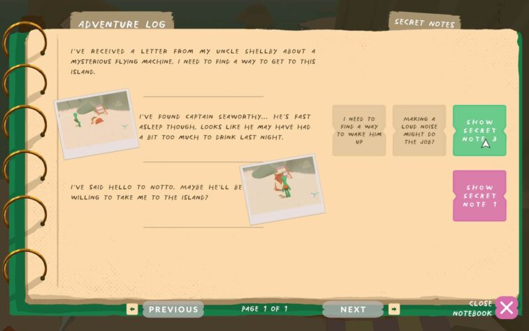 A journal entry with hints. Published on LadiesGamers