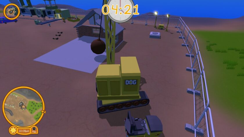 A demolition crane using the wrecking ball to demolish a house. Published on LadiesGamers