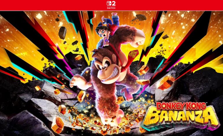 Promotional image for Donkey Kong Bananza showing DK with Pauline smashing the ground. Published on LadiesGamers.