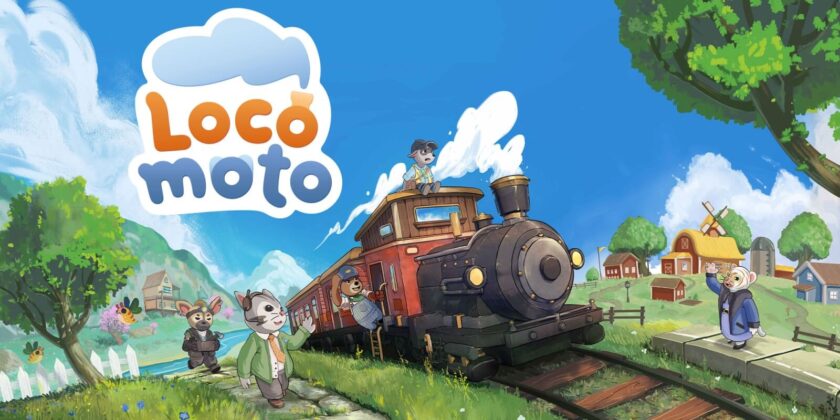 Promotional artwork for Locomoto with lots of cute animals and a train. Published on LadiesGamers