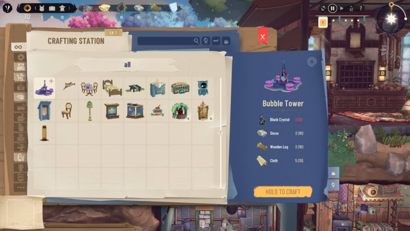 Crafting mode with some furniture