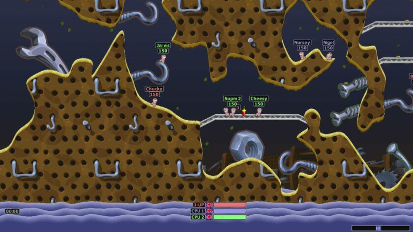 Worms Armageddon Dynamite on a bridge. Published on LadiesGamers