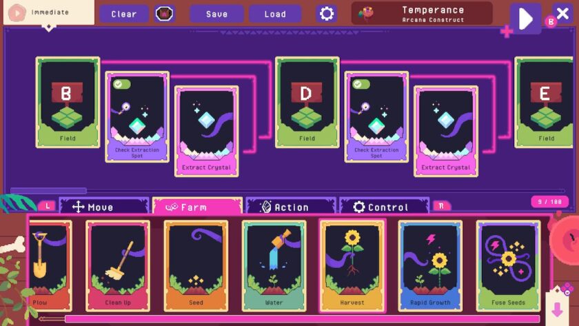 Field areas with crystal extraction, together the various farming cards, like clean up, seed, rapid growth and fuse seeds. Published on LadiesGamers