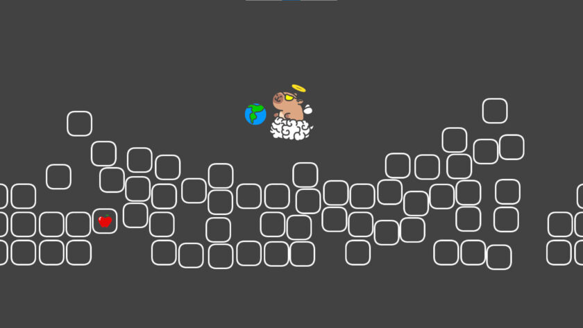 empty squares on a black background with a capybara. Published on LadiesGamers