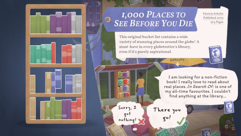 Recommending books in the travel genre.