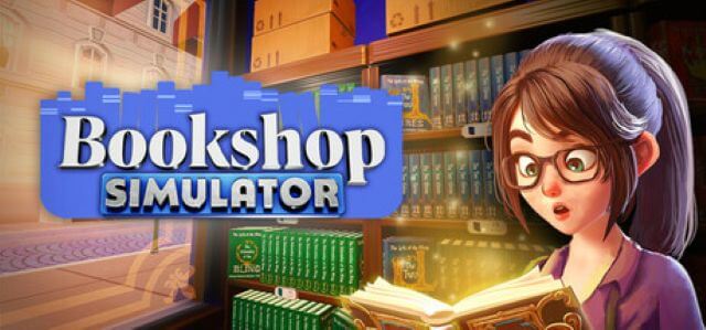 Promotional image for Bookshop Simulator showing a character reading a book in a book shop. Published on LadiesGamers