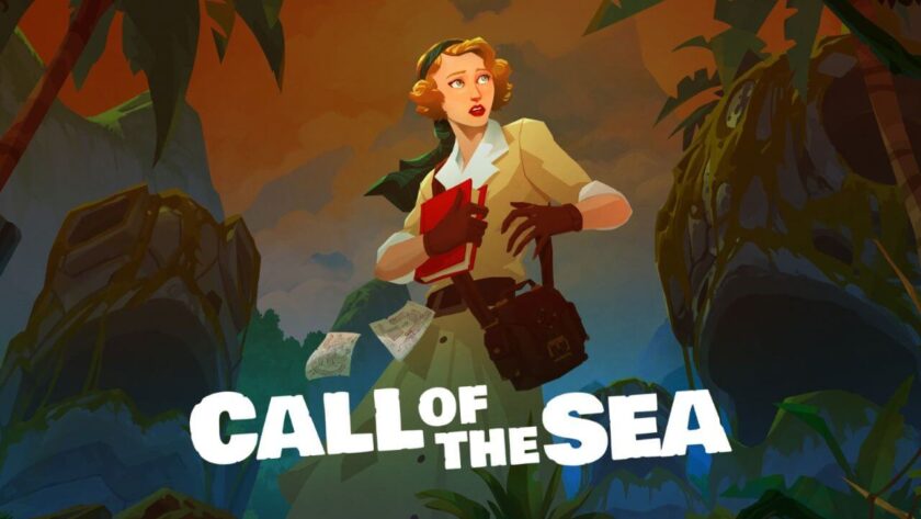 Promotional image of Call of the Sea showing Norah clutching a red journal dressed in 1930s clothes. Published on LadiesGamers