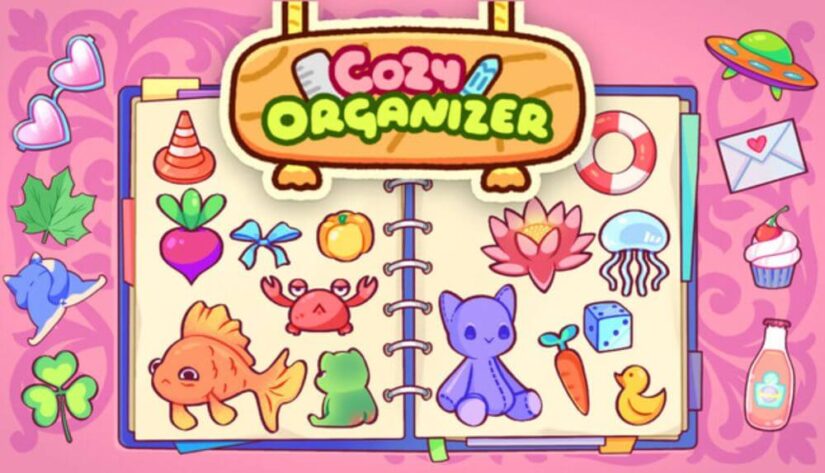 Promotional image for Cozy Organizer showing a open journal with lots of colourful pictures in it. Published on LadiesGamers