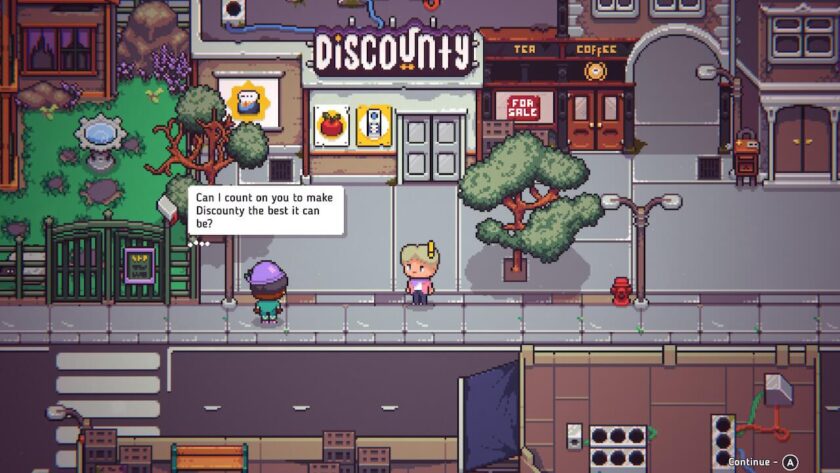 Standing outside the Discounty store, with Aunt Tellar saying that she hopes she can count on you to make Discounty the best it can be. Published on LadiesGamers