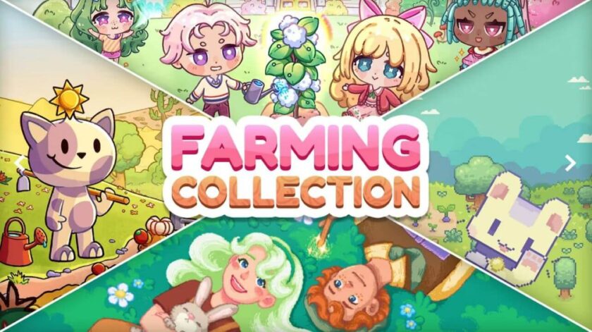 Promotional image for Farming Collection, showing triangles of Cottonville, Sprout Valley, Ashwood Valley and Sunshine Island. Published on LadiesGamers