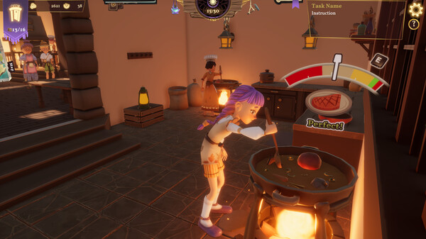 A cosy culinary moment from the video game The Magic Inn